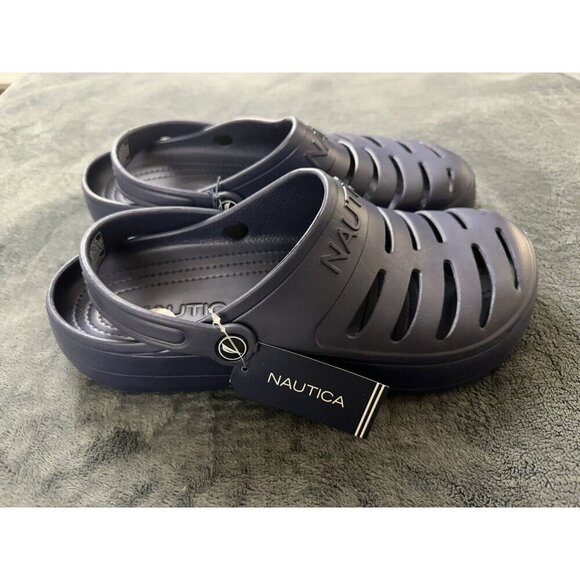 Nautica River Edge Blue Navy Rubber Clogs Loafers Men's Size 12 KM3391 - Picture 5 of 14